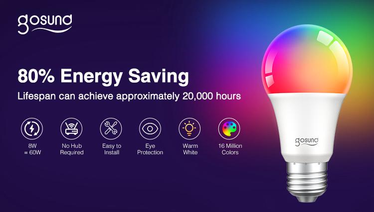 Gosund smart RGB bulb — 16 million colors