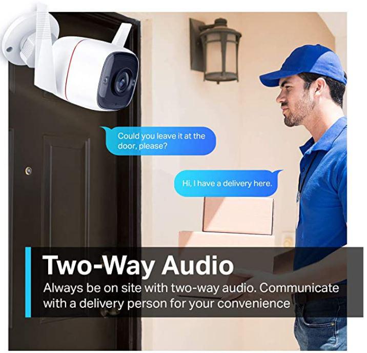 Outdoor smart camera with two-way audio